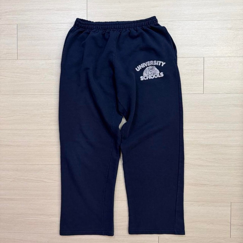 Vintage University Schools Wide Leg Navy Blue Sweatpants Mens Size Small